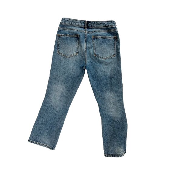 Anthropologie Pilcro Yaya Kick Flare Medium Vintage Wash Jeans sz 28P - Picture 4 of 14